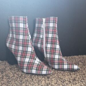 Betsey Johnson Kassie Multicolor Plaid Ankle Booties